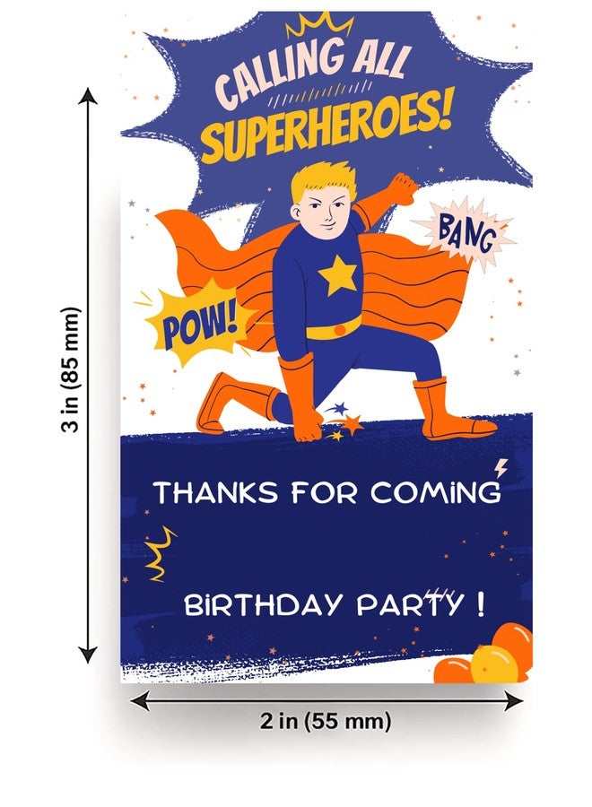 Yellow Nuts Personalize Thank You Tags for Return Gifts 40 Pcs Gift Tags for Presents with String Kids Boys Birthday Superhero Theme Cards - Image 4